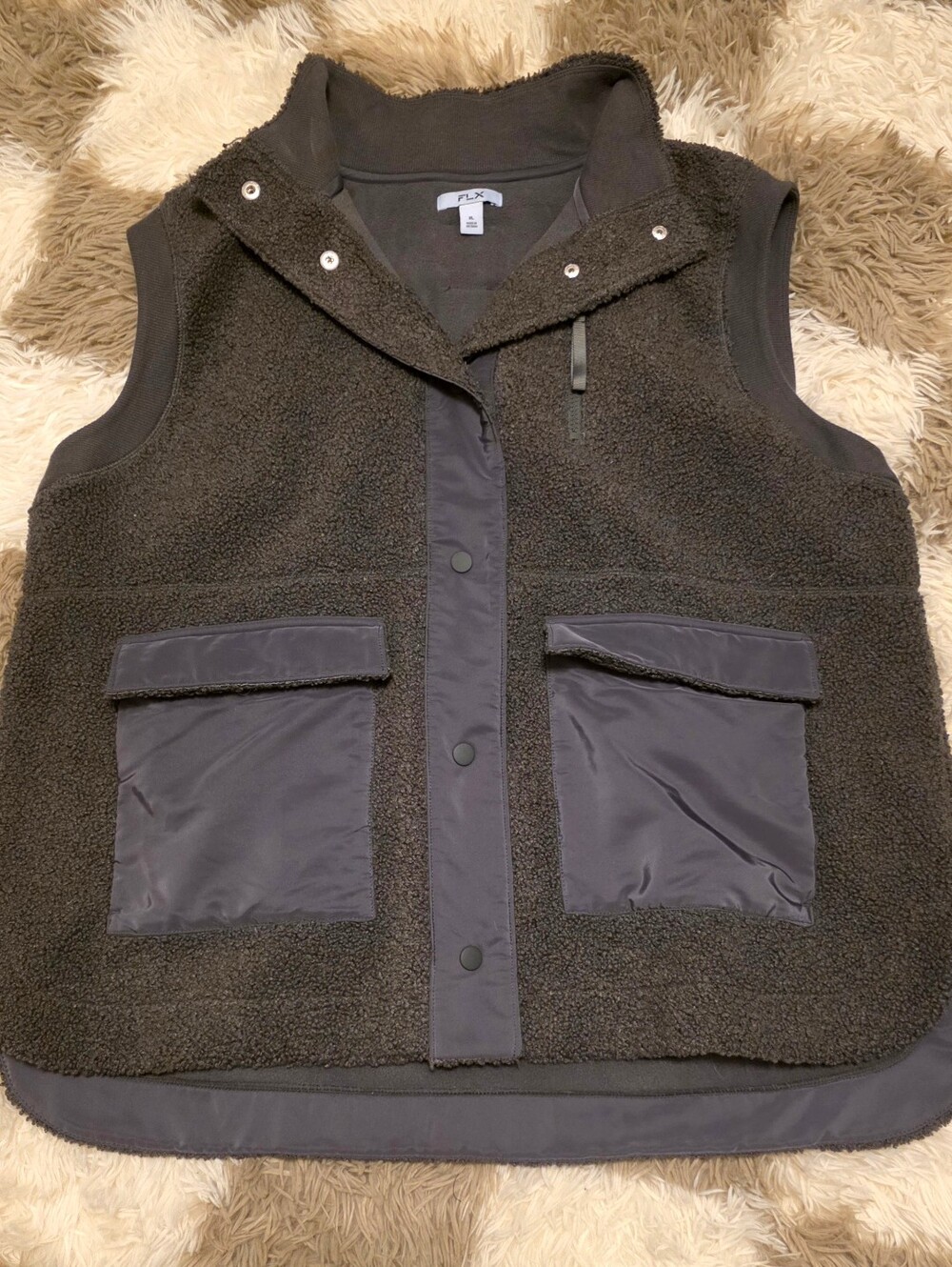 FLX Dark Green Sherpa Utility Vest